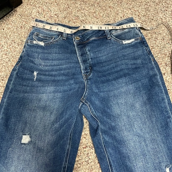 Vervet distressed crossover waist  wide leg jeans - Picture 5 of 8